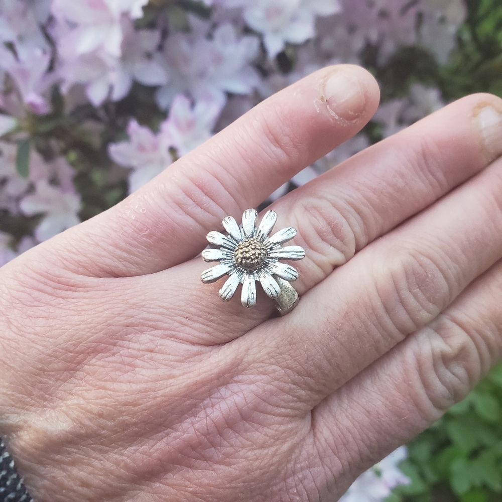 Sunflower Daisy boho hippie gypsy vtg vibes stretch ring